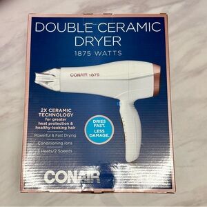 Conair Double Ceramic Hair Dryer - White and Rose Gold